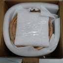 Salt and Pepper Bowls, 10 oz Salt Cellar with Lid, Stacked Ceramic Salt Pepper Container with Acacia Wood Lid, Salt Box for Countertop, Black and White Kitchen Decor, Set of 2