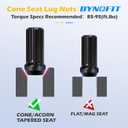 Dynofit 14x1.5 Spline Lug Nuts Compatible with Chevy Silverado 1500 GMC Sierra Ford,Aftermarket Wheel Lug Nuts Set for F150 2015-2024, 24PCS Black Truck Nuts Sets Include 1 Socket Key for Fuel Wheel