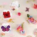 5pcs 36 ft Flower Garland Artificial Hanging Wildflower Garland Fake Silk Flower Vines Floral Garlands with Butterfly for Spring Summer Wedding Bridal Birthday Grad Party Backdrop Background Decor