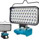 Cordless LED Work Light for Makita 18v Battery, Portable Flood Lights 120W Spotlight Compact Lighting 10600LM with Type C & USB Fast Charging for Camping, Hiking, Fishing,Power Failure,Workshop