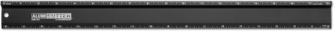 Alumicolor AlumiCutter Aluminum Steel Straight Edge for Office, School, Engineering and Framing, Black (12IN)
