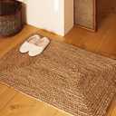 FRELISH DECOR Handwoven Jute Area Rug - 2x3 feet - Natural Yarn - Rustic Vintage Beige Braided Reversible Rug - Eco Friendly Rugs for Bedroom - Kitchen - Living Room - Farmhouse (2ftx3ft)