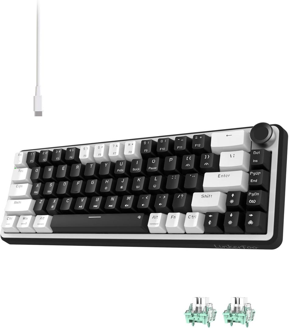 Gaming Keyboard 65%, Wired Mechanical Keyboard, Hall Effect Keyboard, Magnetic Mechanical Keyboard, Rapid Trigger & 8000Hz Polling Rate, 65% Gasket Mount with Knob, RGB Backlit, Black