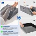 Elevation Pillows for Leg After Surgery, Memory Foam Adjustable Wedge Pillow for Injury or Rest, Ankle Pillow for Sleeping Blood Circulation Grey/Double Leg