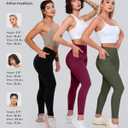 CHRLEISURE Leggings with Pockets for Women, High Waisted Tummy Control Workout Yoga Pants (L)