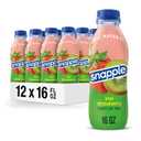 Snapple Kiwi Strawberry Juice Drink, 16 Fl Oz Recycled Plastic Bottle, Pack Of 12, All Natural, No Artificial Flavors Or Sweeteners, Contains 3% Real Juice (EXP 06/06/25)