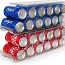 Soda Can Organizer with Lids, Stackable Soda Can Dispenser for Refrigerator, Clear Can Holder Organization and Storage Bins for Fridge, Kitchen, Countertop, Drink Pantry Organizers, Holds 12 Cans Each