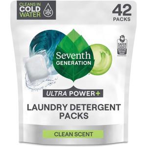 Seventh Generation, Laundry Detergent Packs Ultra Power Plus 42 Count, 29.6 Ounce