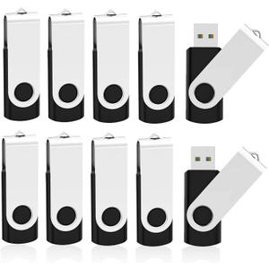 KOOTION 10 Pack 32GB Flash Drive USB 3.0 Thumb Drive USB Drives Jump Drives Keychain Memory Stick Black