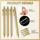 Sayglossy 30 Pcs Gold Slim Ballpoint Pens Bulk Golden Retractable Black Ink Medium Point (0.5mm) Plastic Writing Ballpoint Pen for Wedding Guest Bridal Shower Party Favors Office (Gold)