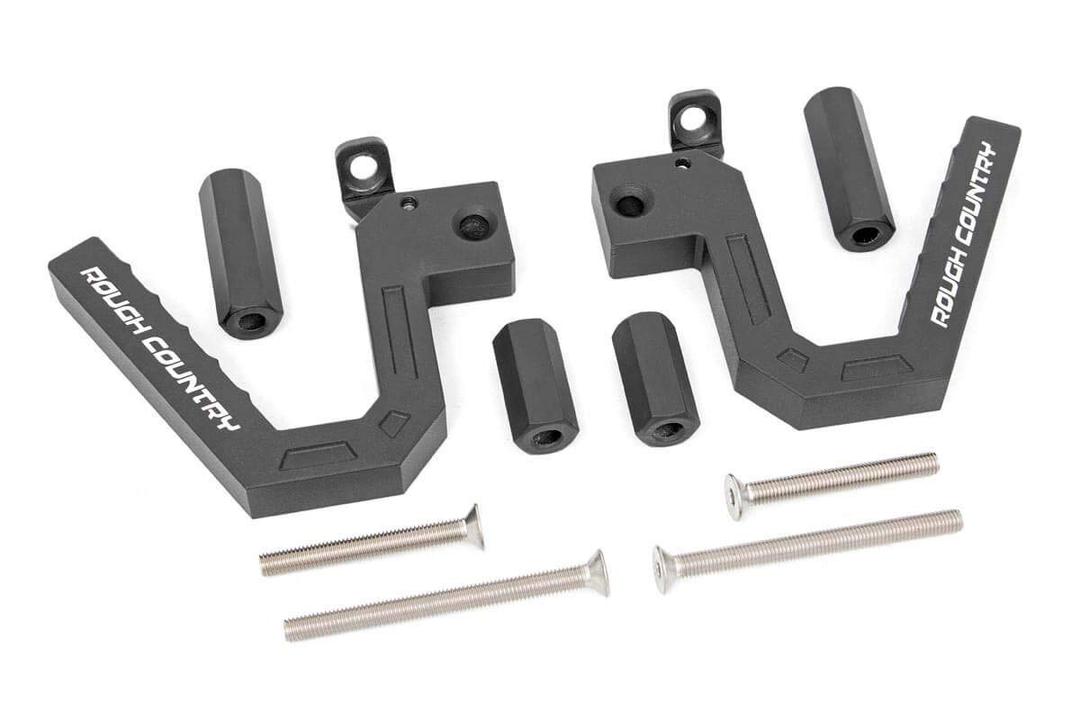 Rough Country Front Aluminum Grab Handles for Jeep Wrangler JK (2007-2018) - Black, Pair
