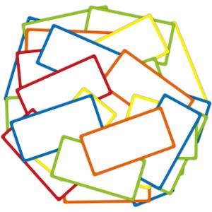 Colored Border Magnetic Dry Erase Labels 4x2 Inch, Reusable Dry Erase Magnet Labels for whiteboard, Pack of 40
