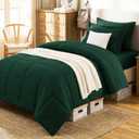 CozyLux Twin Comforter Set with Sheets Emerald Green - 5 Pieces Bed in a Bag, Oeko-Tex Certified Bedding Set, All Season Soft Bed Set with Down Alternative Comforter, Sheets, Pillowcase & Sham