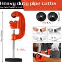 Pipe Cutter Tool 1/8-2", Heavy-duty Tubing Cutter Speed Cutting Up to Galvanized Pipe, Copper, and Iron Pipe,Professional Metal Pipe Cutter Tool With 2 additional blades