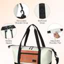 Weekender Bags for Women, Stylish Travel Duffel Bag with Removable Waterproof Pouch & Adjustable Strap, Cabin Bags 40x20x25, 20L Underseat Holdall Travel Bag-Cinnamon Tricolo