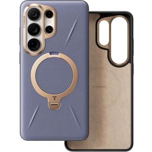 TORRAS Ostand Q3 VegSkin for Samsung Galaxy S26 Ultra Case Leather, 360 Magnetic Stand, Fit for MagSafe, Premium Vegan Leather Case for S26 Ultra Case, Microfiber Lining, Amethyst Purple