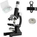 Microscope-200-4000X Magnification,Biological Educational Microscope for Students and Adults,with Phone Clip,Biological Specimen and Fill Light,Metal Material (Black)