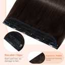 5 Clip One Piece Clip in Hair Extensions Real Human Hair 18 Inch Human Hair Clip in Extensions Dark Brown 3/4 Full Head Hair Extensions Clip ins Long Straight 50g