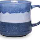 Bosmarlin Large Ceramic Coffee Mug, Big Tea Cup for Office and Home, 21 Oz, Dishwasher and Microwave Safe, 1 PCS (Blue)