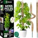 2 Pack 48'' Bendable Moss Pole Monstera Plant Support for Climbing Indoor Plants - Stakes for Potted Climbers - Tall Sticks Indoor Trellis for Houseplants - Accessories for Monstera Pot