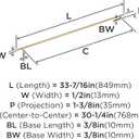 Amerock BP19019CZ | Bar Pulls 30-1/4 inch (768mm) Center-to-Center Champagne Bronze Cabinet Pull | Kitchen Cabinet Hardware | Furniture Hardware | Drawer Handle