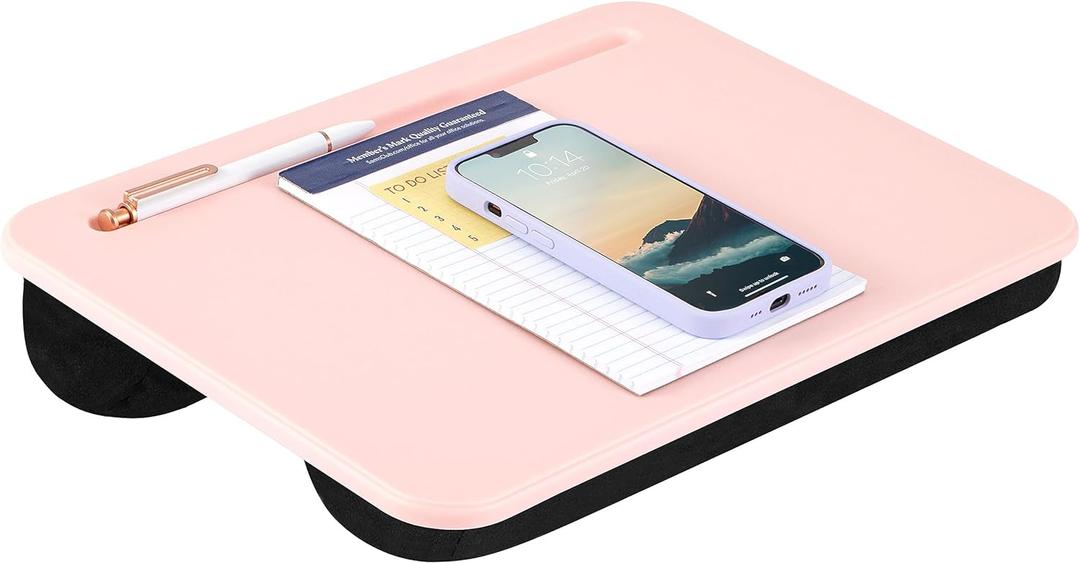 LAPGEAR Compact Lap Desk - Fits up to 15 Inch Laptops - Rose Quartz - Style No. 43104 (Single Unit, Rose Quartz)