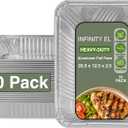 INFINITY EL 20.5" x 12.5" x 2.5" Disposable Aluminum Pans (Full Size-Medium/10 Pack) - Aluminum Serving Tray for Catering, Baking & Meal Prep - Heavy Duty Aluminum Foil Pans