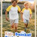 Yooo's Vivi Boys Baseball Tops | Baseball Tops, Crew Neck, Raglan Tees, Short Sleeve, Color-Block, Back to School, Basic, for Boys 5-14Y, Summer, Jersey (White)