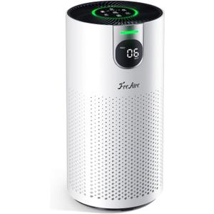 FreAire Air Purifiers for Home Large Room Covers up to 1800Ft, VisionAir 20dB Sleep Mode for Bedroom, with Real-Time AQI & PM2.5 Display, 360Intake&Outlet Air Cleaner Pet-Friendly HEPA, HAP606, White