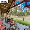 U-nitt Rain Chain Water Collection for Gutters Rainwater Catcher & Diverter, 8.5 FT Chains for Outside Garden, Blue Square Cups, Roof Downspout, Works with Heavy Rain, w/Gutter Clip for Rainchains