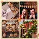 Sumind 12 Pcs Glass Christmas Gingerbread Ornaments 3D Gingerbread Face Decorations for Christmas Tree with Bow 2.36 Inch Glass Ball Hanging Decor for Xmas Indoor Outdoor Holiday Party Supplies