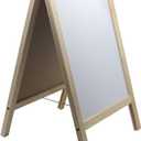 Wooden Freestanding A Frame Non Magnetic Chalkboard and Magnetic Dry Erase White Board Display Sign, Double Sided Tabletop Message Board for Home, Office and Counter 10"W x 15.6"H, White&black