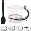 4-in-1 Adjustable Measuring Cup with Silicone Scraper,Adjustable Base & Scraper-Style Seal Base,Cup with 1/4 1/3 1/2 1 Measurements Easy to Clean No Waste,for Cooking and Baking
