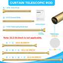1 Pack Gold Spring Tension Curtain Rod 30-64 Inches, 7/8" inch Adjustable Curtain Rod No Drill, Anti-slip Spring Curtain Rod for Windows Bathroom Kitchen Closet Doorway