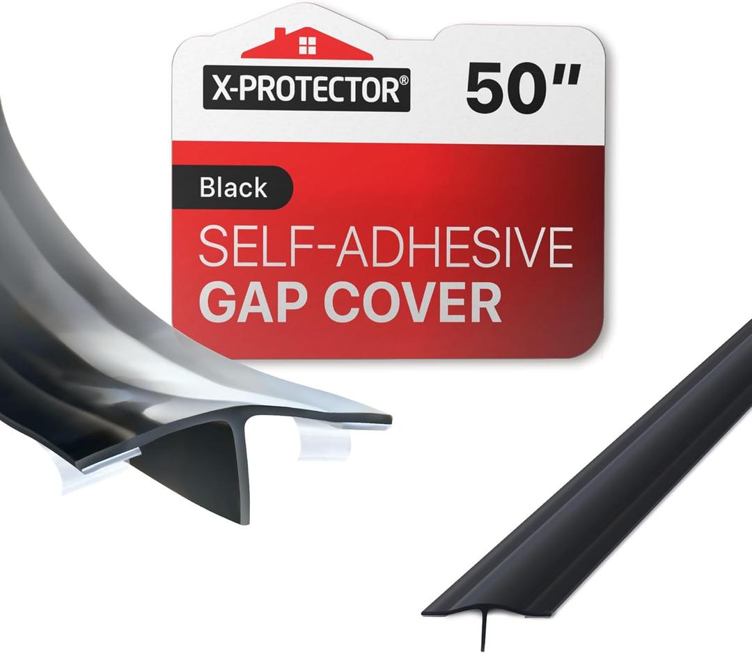Silicone Stove Gap Cover X-Protector  50 x 2" Guard Between Stove and Counter  Self-Adhesive Premium Counter Gap Filler  Heat Resistant Oven Counter Gap Protector  Silicone Stove Top Spill Guard (Wide (50" x 2"))