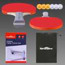 WIn SPORTS Ping Pong Paddle Set, Professional Table Tennis Racket Set with 6 Ping Pong Balls, Ping Pong Paddles 4 Player Set, Ping Pong Set Starter Kit