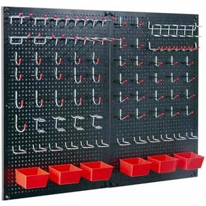Daanxw Pegboard kit with Accessories,Includes 2 Pack 16" X 24" Steel Pegboard and 120 PCS Varied Pegboard Accessories,can be Used for Tool Storage and Garage Organization. (Red Box)