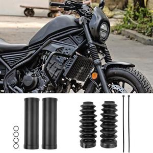 Motorcycle Front Fork Gaiters for Honda Rebel CMX 500 300 CMX500 CMX300 2017 2018 2019 2020 2021 2022 2023 2024 2025 2026 Rubber Aluminum Dust Cover Boots Shock Absorber (Upper+Lower)