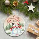 3 x ZAGKOO First Christmas Married Ornament 2025 - Mr and Mrs Gifts, Wedding Gifts for Couples, Wedding Gift for Newly Wed, Just Married, Bride, Bridal Gift Ideas - 1st Snowman Ornament Decoration