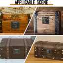 4 Sets Engraved Antique Hasp Latch Buckle and Vintage Engraved Hinge with Matching Screws Kit Bronze Rectangle Lock for Repair and Decorative Wooden Cases