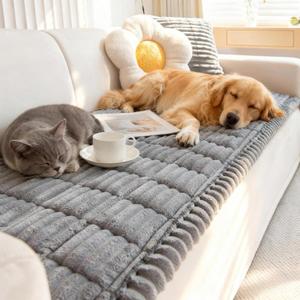 2026 New Pet Couch Covers for Sofa, Non Slip Pet Couch Cover, Thick Corduroy Pets Blanket, Soft Warm Material, Gentle on Skin, Perfect for Home Use (Light Gray, 31.5  47.2 inches)