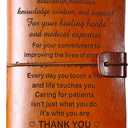 KAAYEE Doctor Gifts, To Doctor Leather Journal -140 Page Keepsake Notebook Gift, Refillable Travel Journal Diary Sketch Book Writing Journals Christmas Birthday Gifts for Doctors (brown)