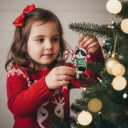 Tuxedo Cat Ornament Hugging Candy Cane 2D Flat Acrylic Ornament - Christmas Tree Decoration, Black and White Cat Holiday Tree Decoration for Pet Lovers 2025