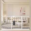 ALLAIBB Extra Wide Pressure Mount Baby Gate Auto Close Metal Child Dog Pet Safety Gates with Walk Through for Stairs,Doorways,Kitchen and Living Room (62.02-66.93"/158-170cm)