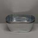 4PCS 4 Gallon Galvanized Tub Champagne BucketWith Carry Beer Drink Storage Cooler Metal Beverage Ice Tub Galvanized Ice Buckets for Parties and Cocktail Bar Mimosa Bsupplies