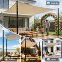 2 Pack 12 Ft Shade Sail Poles, Heavy Duty Metal Outdoor Support Post Kit, Rust-Resistant Shade Sail Support Poles, Adjustable Metal Sun Shade Poles for Patios, Courtyards, Backyards and Gardens, Black