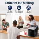 Countertop Ice Maker, Portable Ice Maker with Self-Cleaning, 26Lbs/24Hrs, 9 Cubes in 8 Mins, One-Click Operation, Compact Ice Makers Countertop with Ice Scoop/Basket for Home/Kitchen/Office/Bar, Black