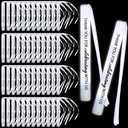 JellyArch 50 Pack White LED Party Foam Light Sticks Batons with Triple Ribbon Wedding Thank You Celebrating Wands 3 Color Lighting Modes for Guests Send Off, Christmas, Festivals, Birthday Party