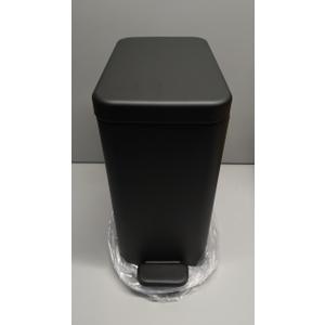 Cesun Bathroom Trash Can with Lid, 2.6 Gallon Small Black Bathroom Garbage Can Soft Close, Stainless Steel Waste Basket with Step Pedal for Bedroom, Laundry Room, Living Room, Home Office, Toilet, RV