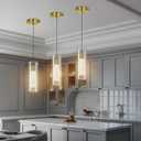 Aipsun Pendant Lights Kitchen Island 3 Pack Gold Ceiling Hanging Light 3000K Modern LED Pendant Lights Fixtures for Kitchen Dining Room